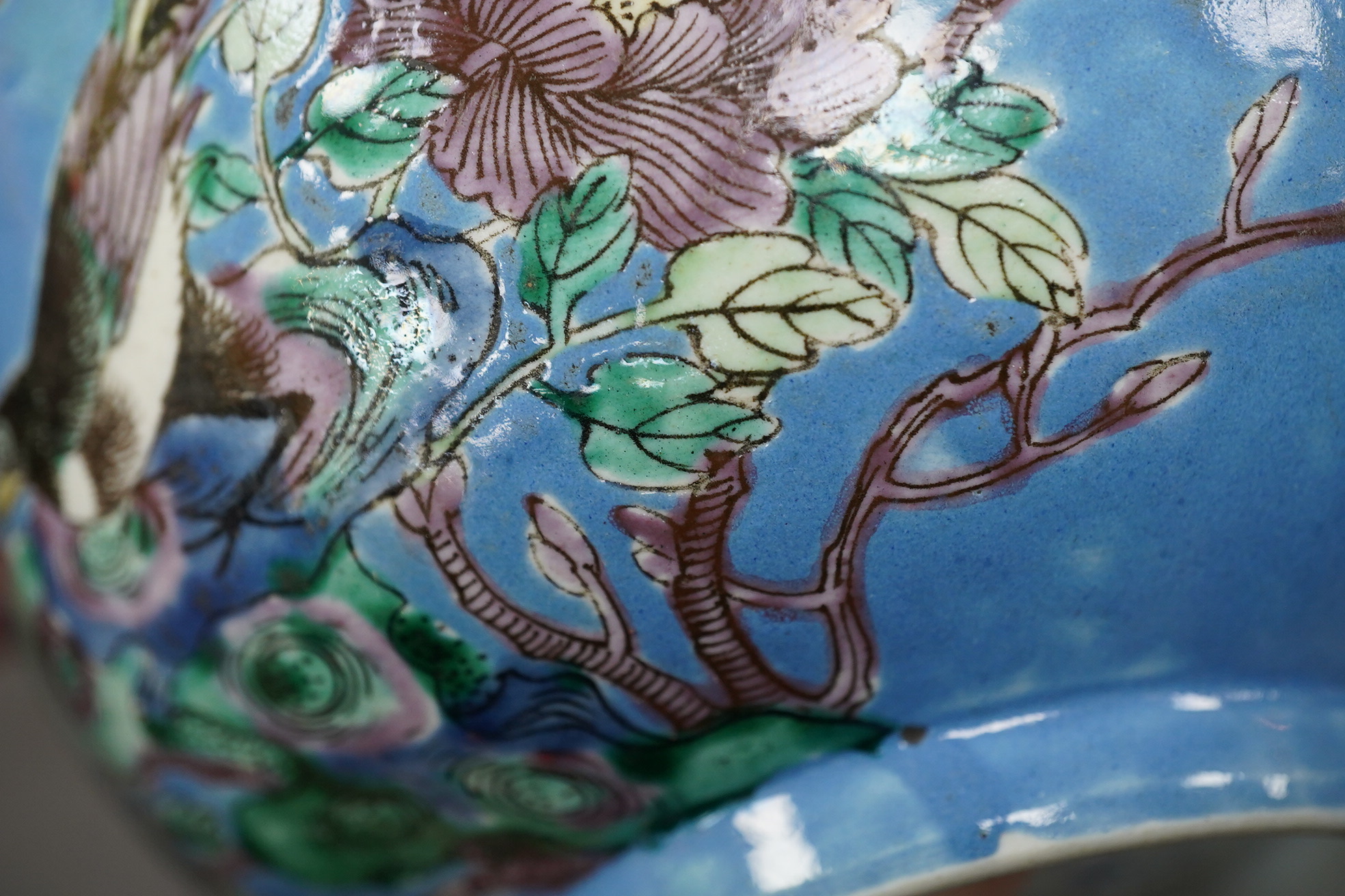 An unusual Chinese famille verte bowl, Guangxu mark, probably Republic Period